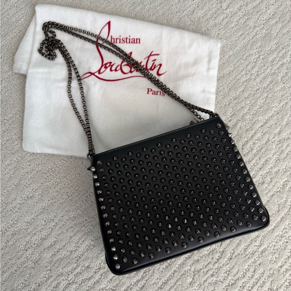 Christian Louboutin Handbags - Christian Louboutin Triloubi Small Shoulder Bag Calf Leather Black